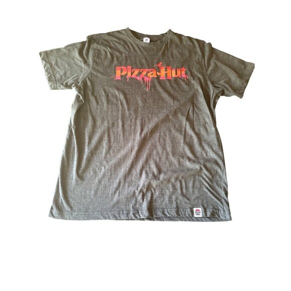Pizza Hut Gray Melting Pizza Graphic T Shirt Size Large - Picture 1 of 5
